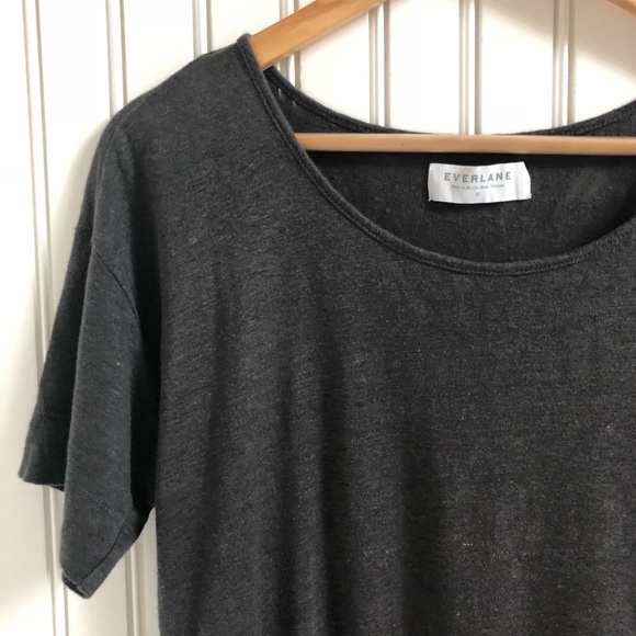 Everlane Tops - Everlane Heathered Gray Linen Knit Tee